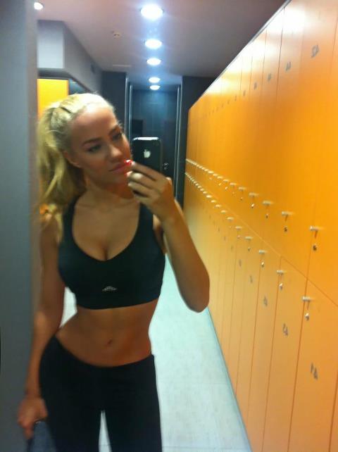 Perfect body fitnes instructor selfshot at the gym Tags sexy mirror girls 